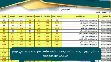 مباشر اليوم.. رابط استعلام جديد لنتيجة الثالث متوسط 2025 على موقع نتائجنا فور صدورها